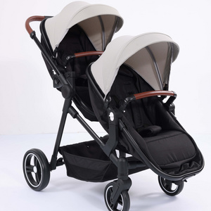 2022 New Design Wholesale 3 In 1 Folding Detachable Double Baby Pram Twin Stroller For 0-3 Years Old Babies For Travel Outdoor