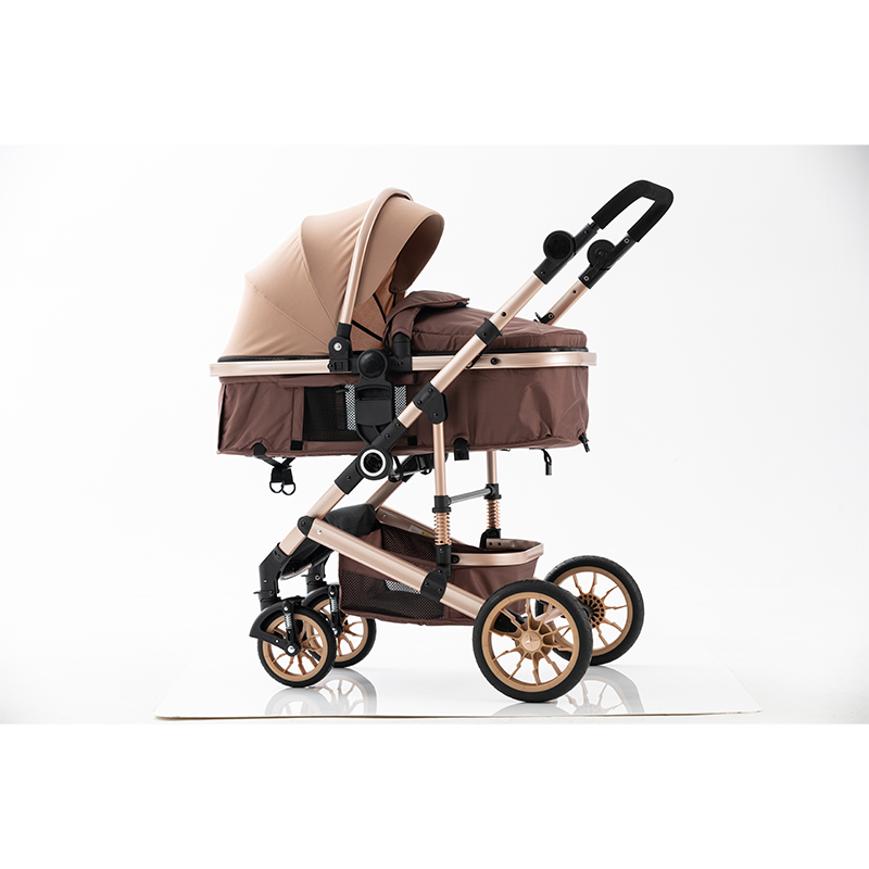 Fashionable Baby Stroller 2 in 1 with Car Seat Compact Luxury Pram for Newborn Babies Foldable Pushchair for Travel