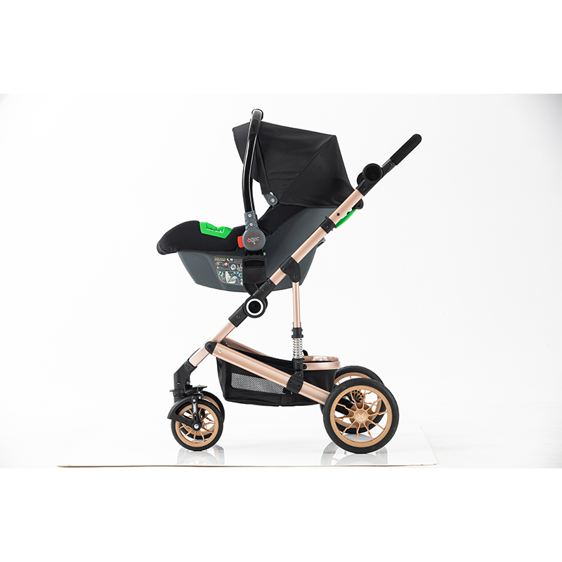 High quality 3 IN 1 gold folding baby stroller with car seat for 0-3 years toddler