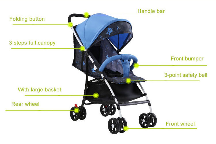 New Born Umbrella Baby Stroller Pram, Children Stainless Steel Baby Cart, Customized Umbrella Baby Cart/