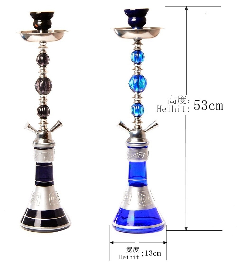 custom Shisha Hookah Middle Size Double Pipe Metal Plastic Glass hubbly bubbly hookah