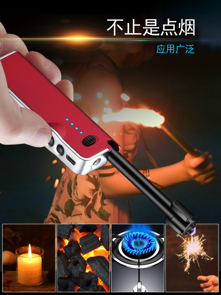 Adjust Length Flashlight Function Electronic Usb Arc Plasma Candle Lighter Camping Cigarros Electronic Modern 60g 102*33*14MM