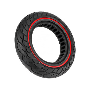 Electric Bicycle 10*2.5 Solid Tire With Red Circle 37mm Card slot for Ninebot Max G30 Scooter Honeycomb Explosion-proof Tire