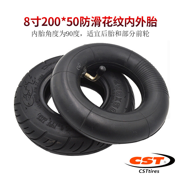 Scooter Tire CST 200*50 Tires and  inner tube  90 Degree for Electronic Scooter 200x50 Scooter Tire Replacement