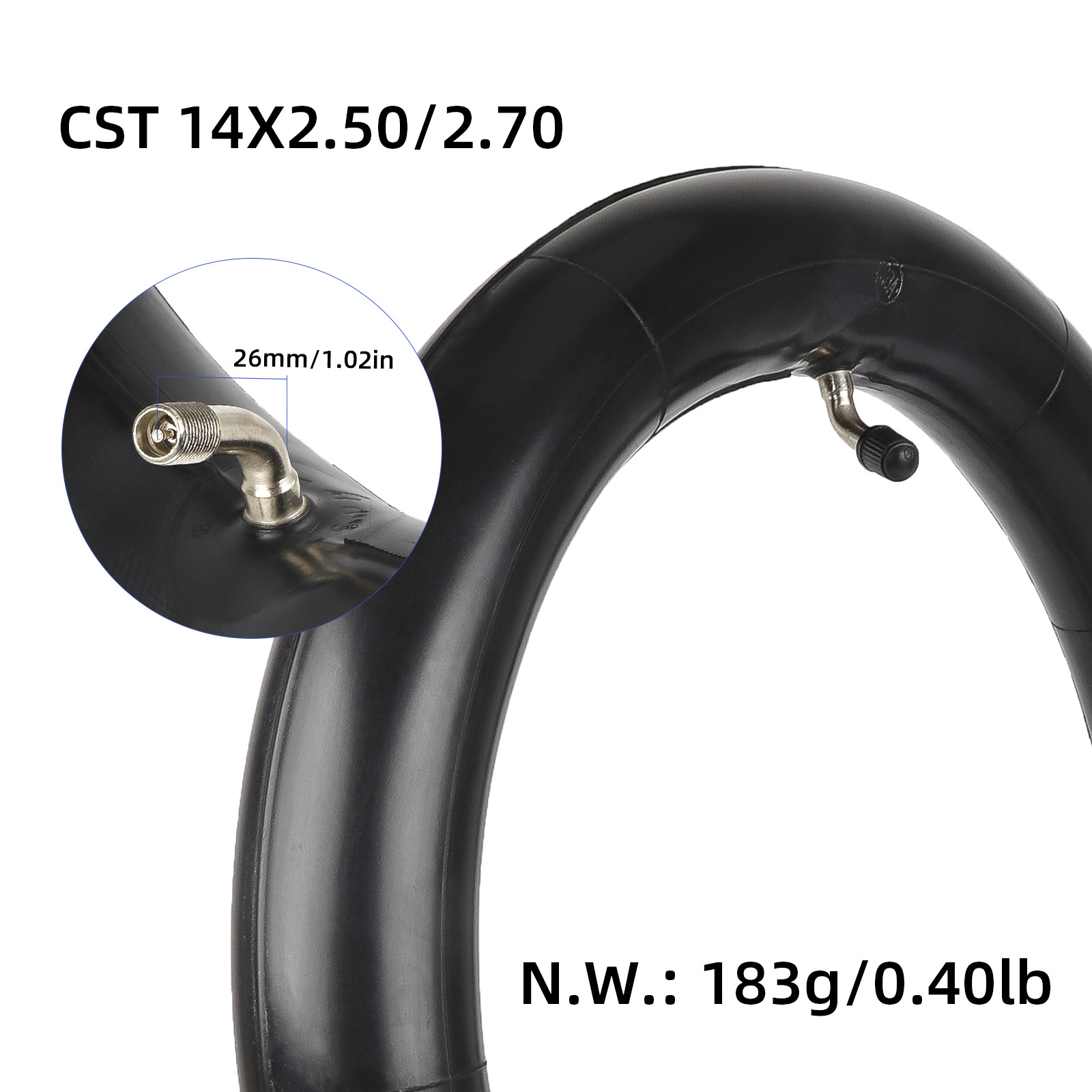 CST 14*2.5(C1813)  Inner Tube and Outer Tire 14 Inch Inner Tube with 45 Degree Valve Fit for Electric Scooter Wheel Tyre Part