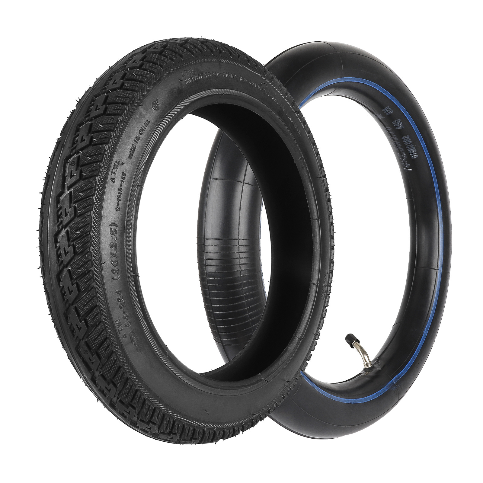 CST 14*2.5(C1813)  Inner Tube and Outer Tire 14 Inch Inner Tube with 45 Degree Valve Fit for Electric Scooter Wheel Tyre Part