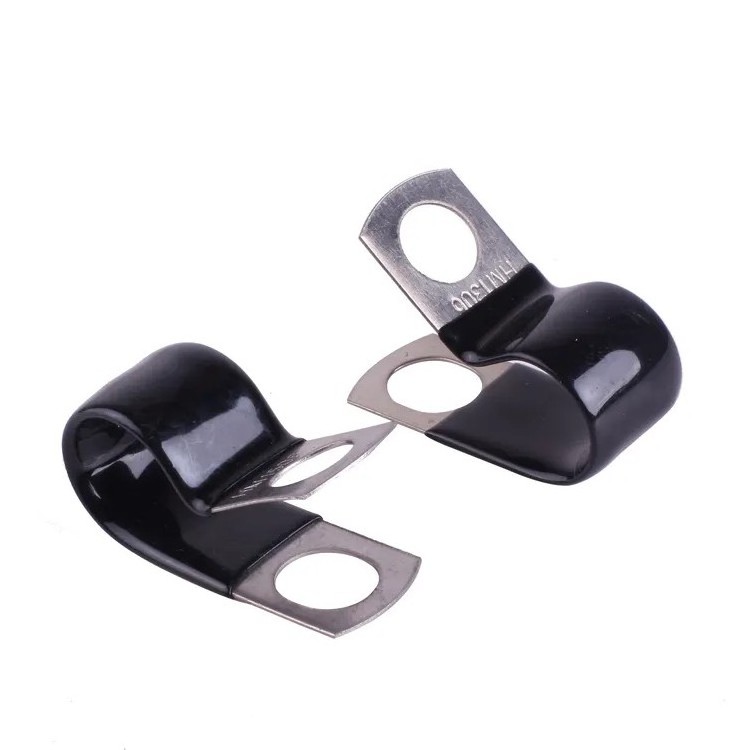 Rubber Lined R Type Cushioned Clips Fixing ss304 hose clamp cable clamps rubber lined clip stainless steel pipe clamp