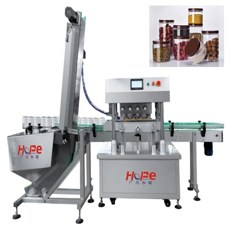 High Speed Automatic 8 Wheels Bottle Screw Capping Machine With Capping Elevator And Feeder