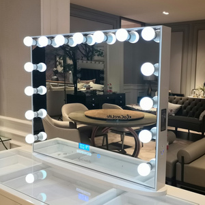 Stock in US! Docarelife Vanity Hollywood Lighted Mirror Wireless Speaker Desktop Beauty Makeup Mirror with Led Bulb