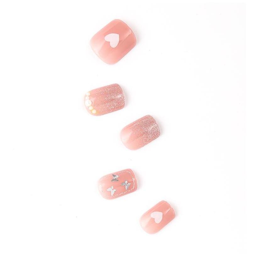 Ladybird Fake Nail Art faux ongle prix de gros In China Ons Glitter Long Glue Hot Sale Promotional Press On Nails Short