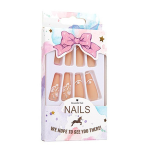 Ladybird Fake Nails Hot Sale 24 Pcs Designer Glue Good Quality And Lashes Sets Finger Nails Long Stick On Nails Press