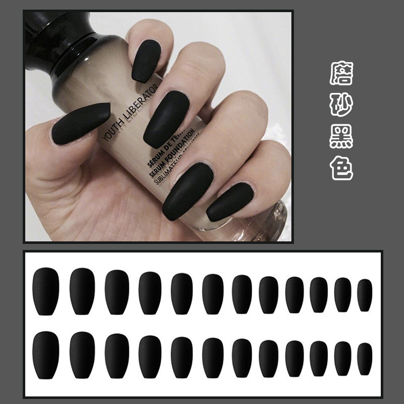 Matte nails fashion nude fake nails acrylic art nail