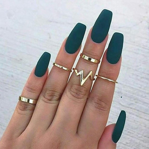 Matte nails fashion nude fake nails acrylic art nail