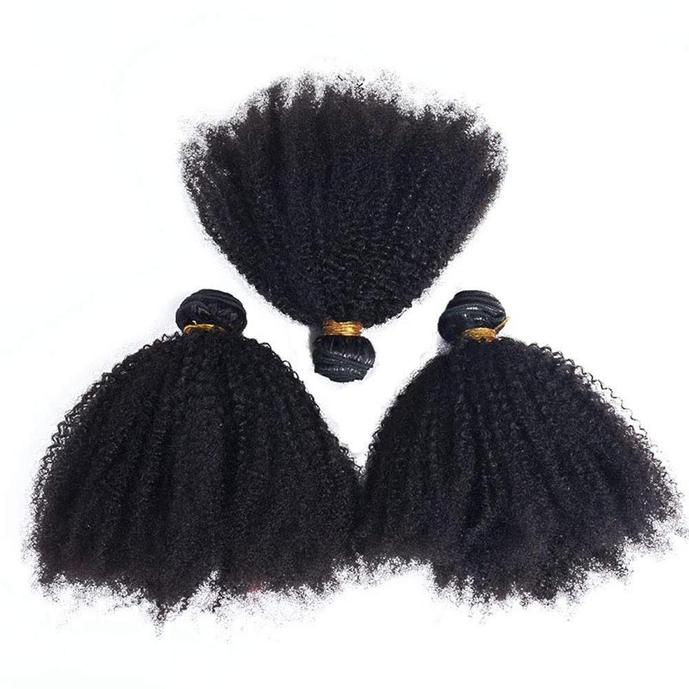 wholesale 9A Grade Natural black Cuticle aligned machine double weft Afro Kinky Curly human hair Bundles with 4x4 lace closure