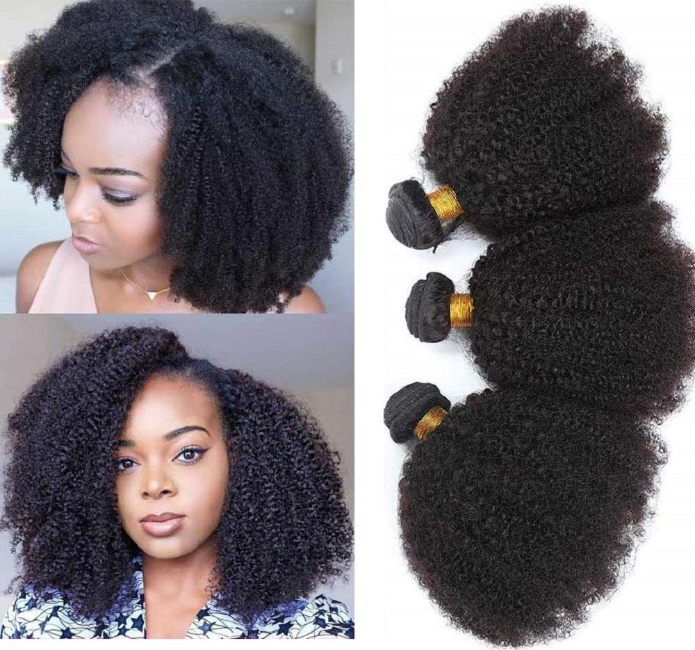 wholesale 9A Grade Natural black Cuticle aligned machine double weft Afro Kinky Curly human hair Bundles with 4x4 lace closure