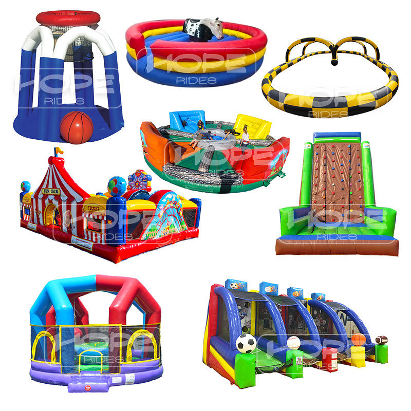 Yard party rental inflatable jumping bouncy castle moon jump monster truck bounce house combo with water slide