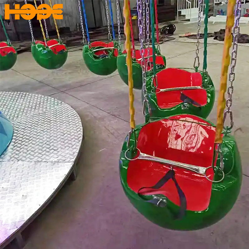 Amusement attractive entertainment fun fair attraction swing rides double manufacture supplier kids game 12 seats flying chair