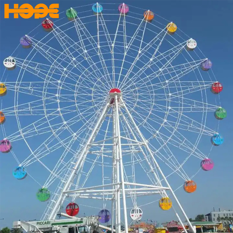 Zhengzhou modern hot sale manufacture 42 meters carnival gondola type amusement park rides 112 persons ferris wheel for sale