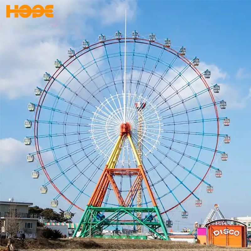 Zhengzhou modern hot sale manufacture 42 meters carnival gondola type amusement park rides 112 persons ferris wheel for sale