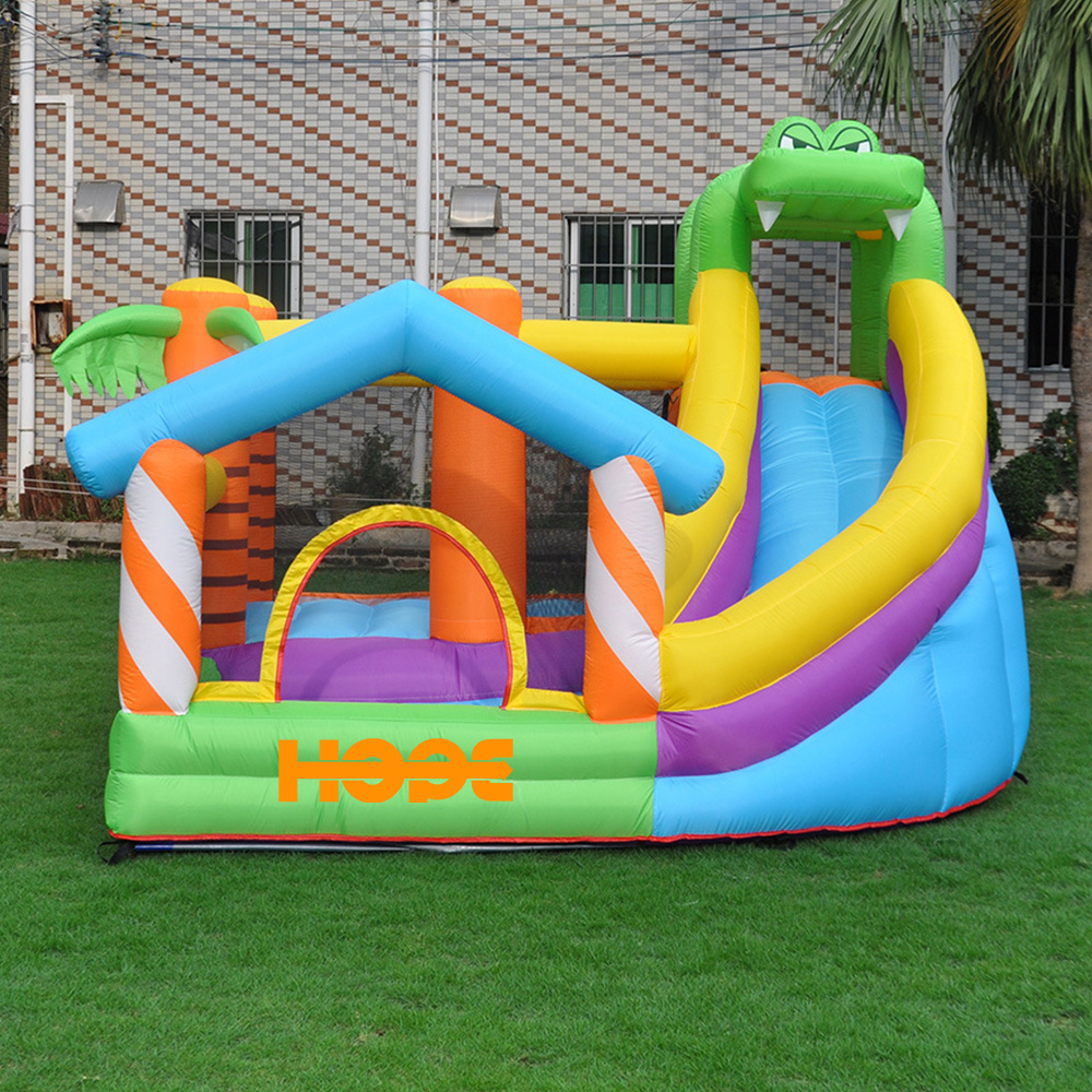 Park inflatable mighty kids swimming water pool alligator slides crocodile bouncy castle  bounce house with slide