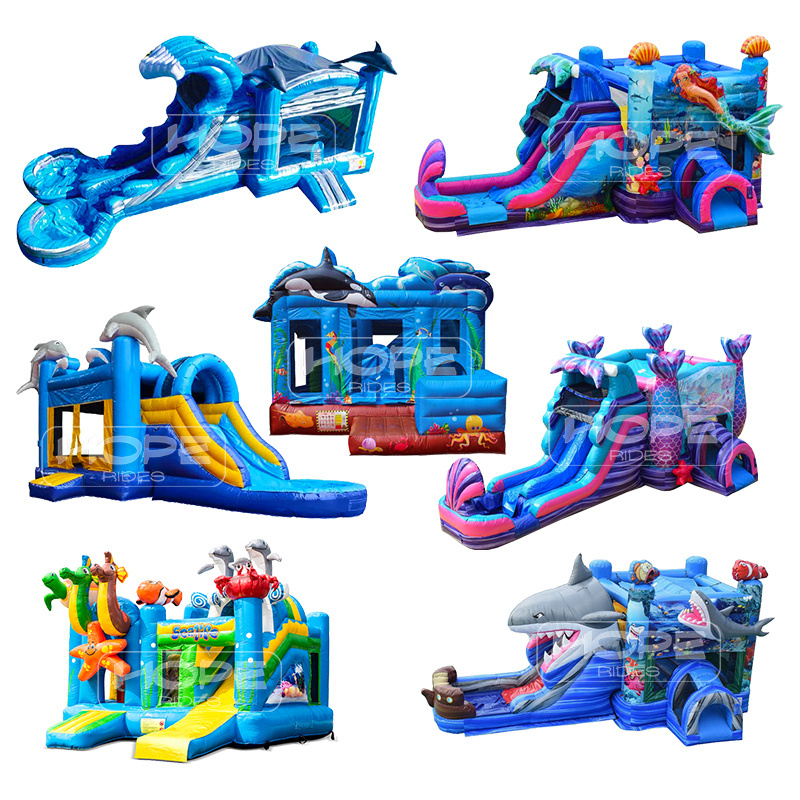 0.55 PVC inflatable bouncy jumping castle slide combo super mario bros inflatable commercial bounce house for toddlers