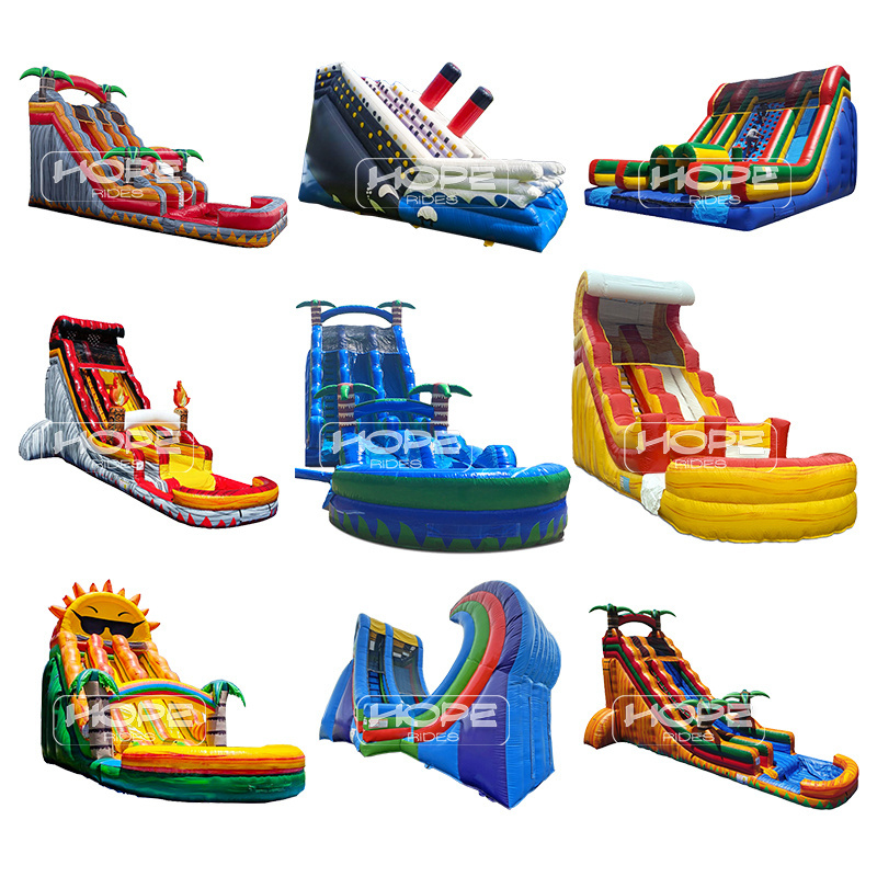 High quality bouncer football jumper children backyard wet dry play inflatable water slides for sale