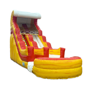 Hit event rental popular product volcano lava magma waterslide heavy duty 18ft inflatable water slides for sale