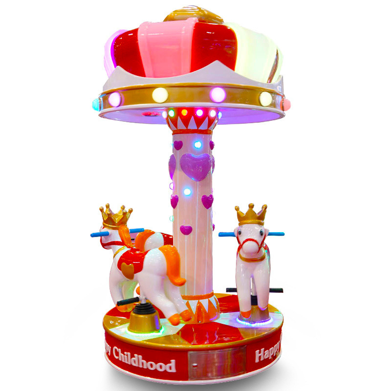 Shopping mall spinner kids mini amusement mobile merry-go-round plastic coin operated carousel ride merry go round for children