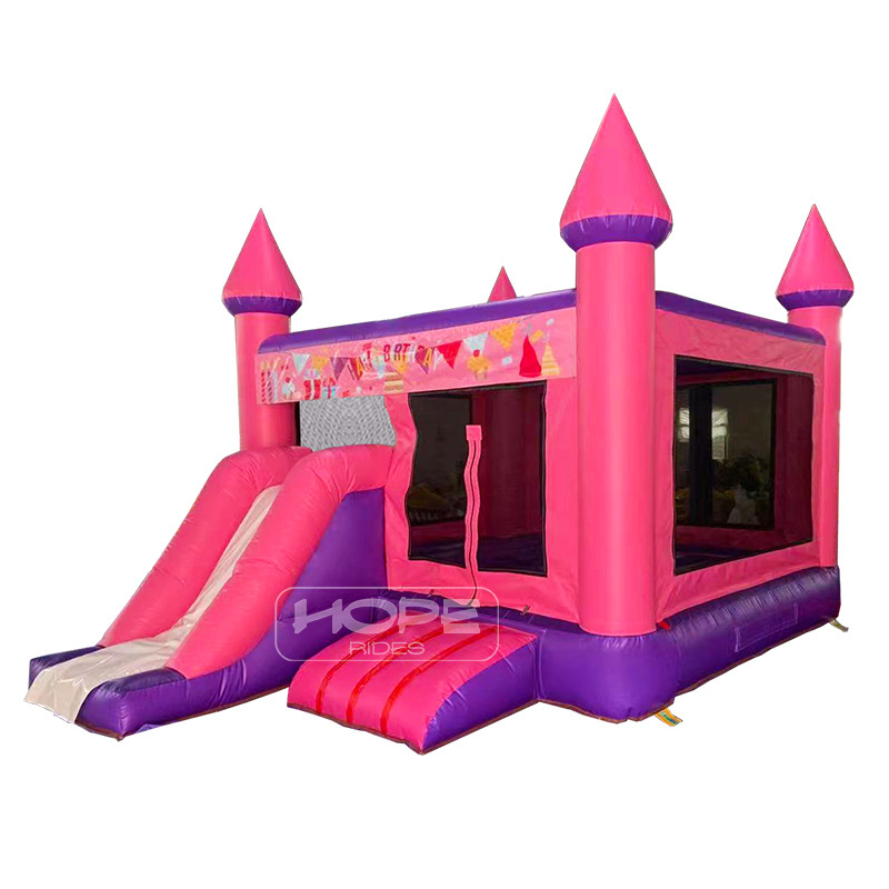 100% PVC bouncer jumper combo princess castle jumping bed inflatable bounce house with wed dry slide