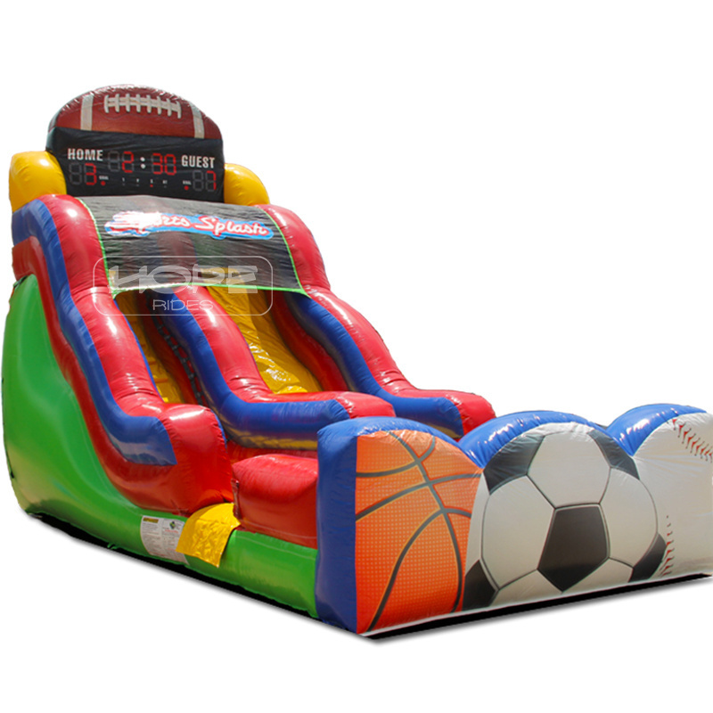 High quality bouncer football jumper children backyard wet dry play inflatable water slides for sale