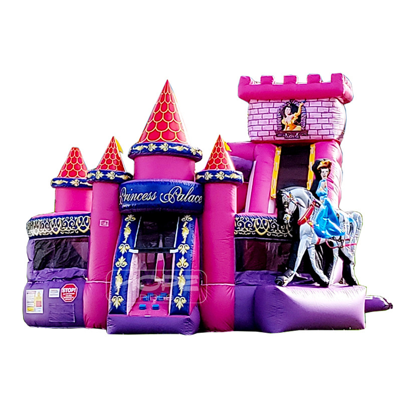 100% PVC bouncer jumper combo princess castle jumping bed inflatable bounce house with wed dry slide