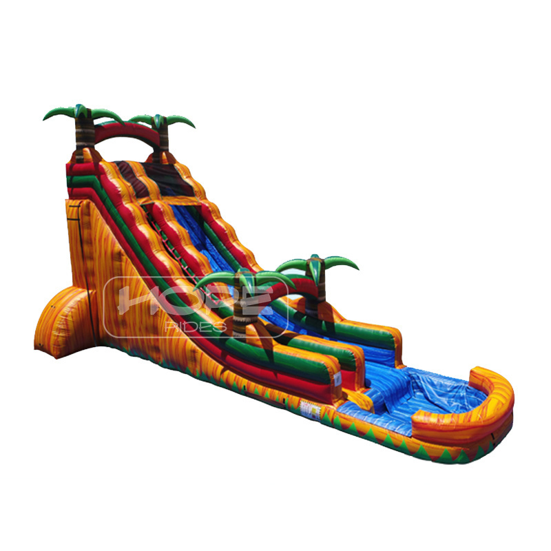 Bounce house castle commercial wholesale large waterslide 22ft tropical paradise inflatable water slides for party rental