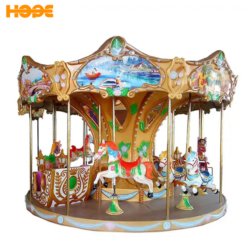 Luxury fairground adult playground equipment popular amusement park antique large merry go round carousel horse ride for sale