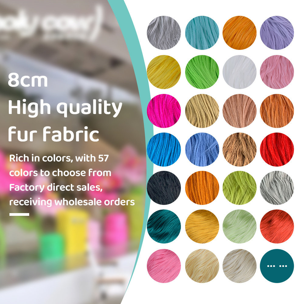 100% polyester Faux shaggy fur Suitable for making fabrics for plush toys and garments