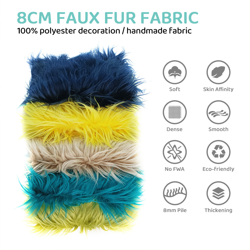 100% polyester Faux shaggy fur Suitable for making fabrics for plush toys and garments