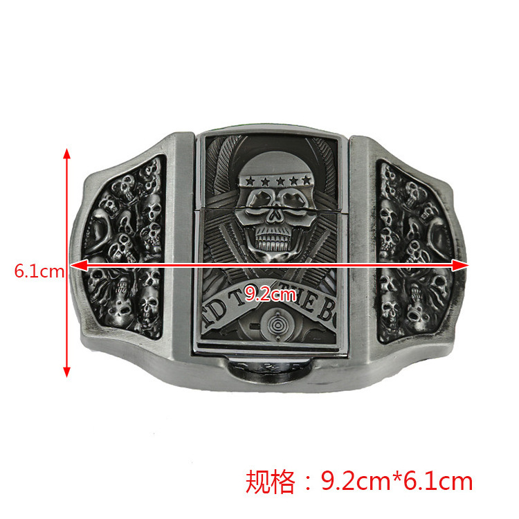 40mm skull lighter western belt buckle