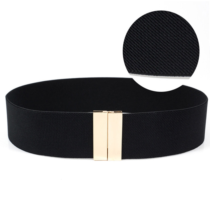 wholesale 5.0cm width interlock kiss buckle plain weave elastic belt and rhombic grain elastic spandex waist band belts