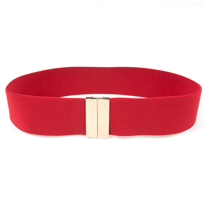 wholesale 5.0cm width interlock kiss buckle plain weave elastic belt and rhombic grain elastic spandex waist band belts