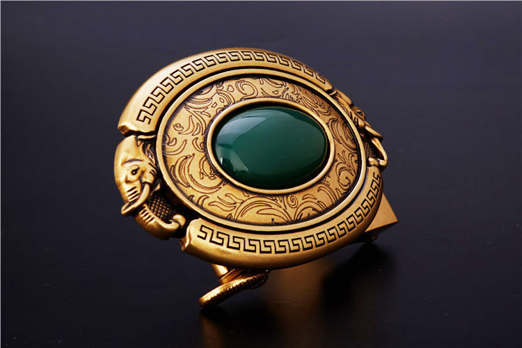 35mm gemstone automaticold brass belt buckle