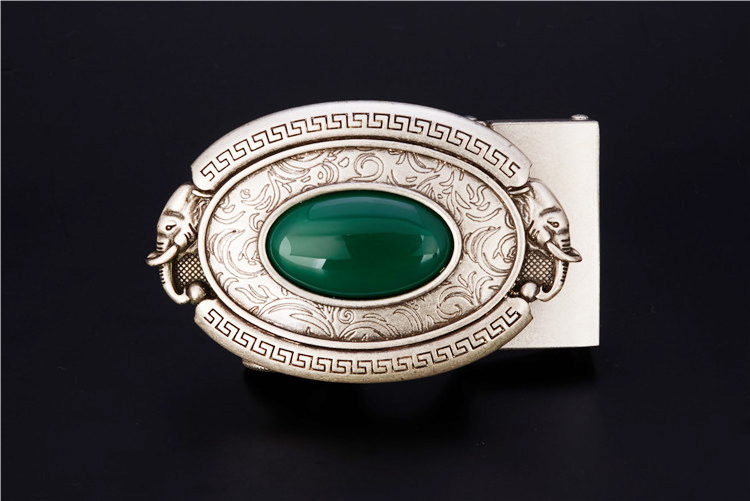 35mm gemstone automaticold brass belt buckle