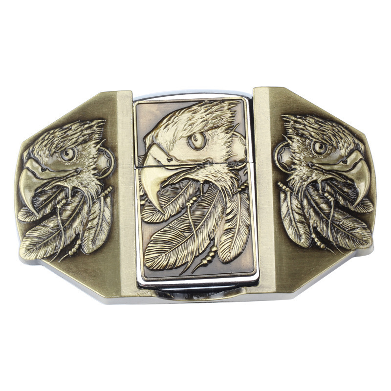 40mm  eagle head lighter western belt buckle