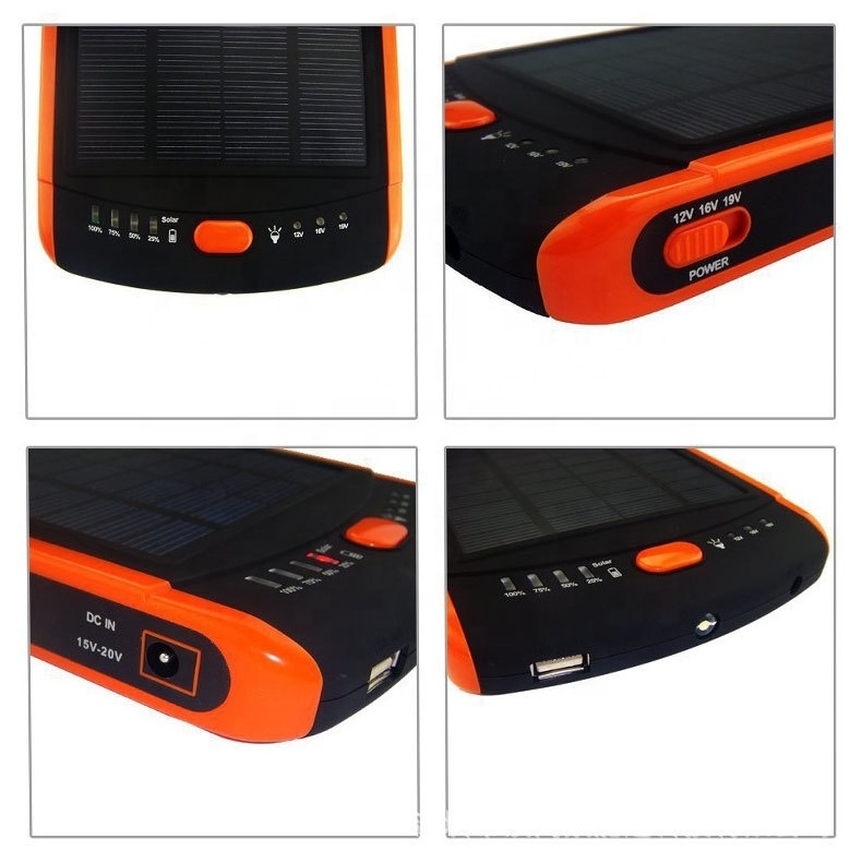 Outdoor backup battery 23000 mah solar power bank solar charger for laptop /ipad /mobile phone