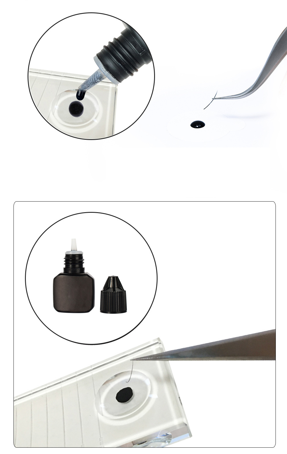 Custom logo medical grade eyelash extension adhesive black clear 0.5 seconds fast drying lash extension glue