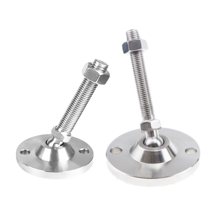 M6 M8 M10 M14 M12 M16 M20 leveling foot bolt with pivoting ball hex nut Stainless Carbon steel Zinc plated Nickel custom made