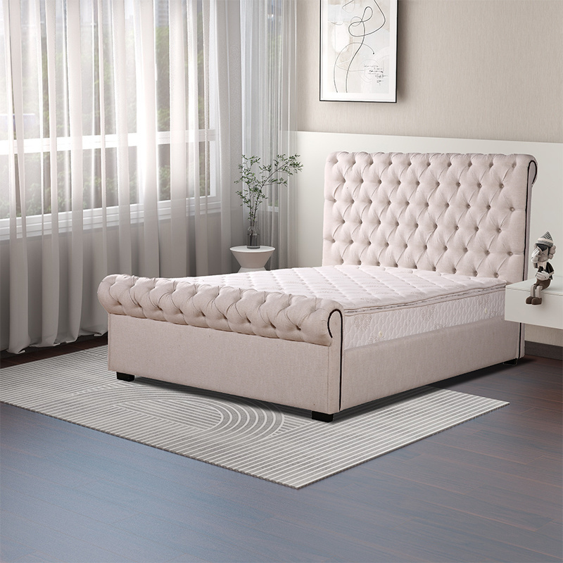 modern full queen king size stainless steel MDF bed frame