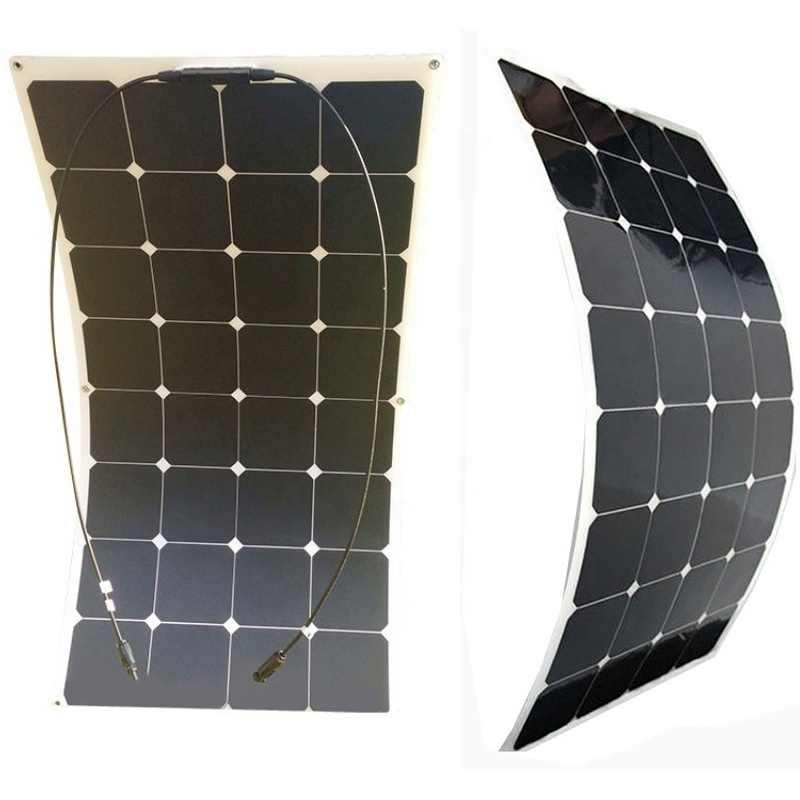 light weight easy carry 50w 100w 200w 450w 550w sunpower or monocrystalline flexible solar panels for car boat RV yacht camping