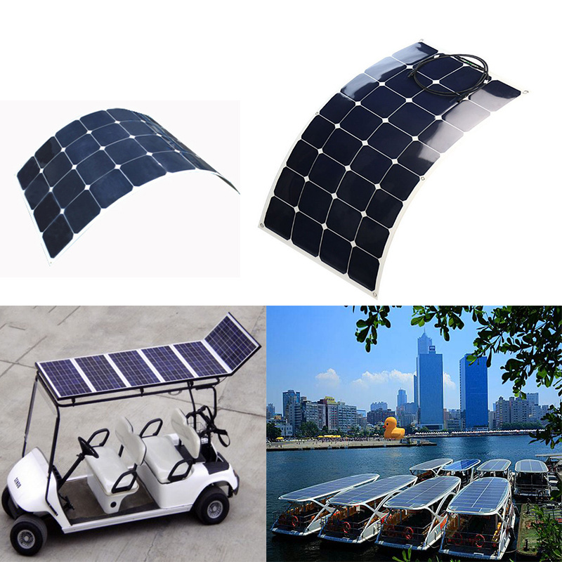 light weight easy carry 50w 100w 200w 450w 550w sunpower or monocrystalline flexible solar panels for car boat RV yacht camping