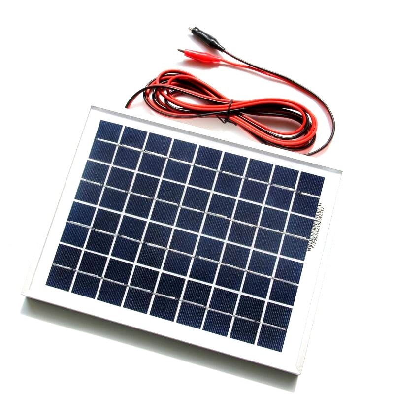 5W solar module cell Poly Solar Panels with Cable Crocodile Clip For 12V Car/Boat/Motor Battery Portable Solar Chargers