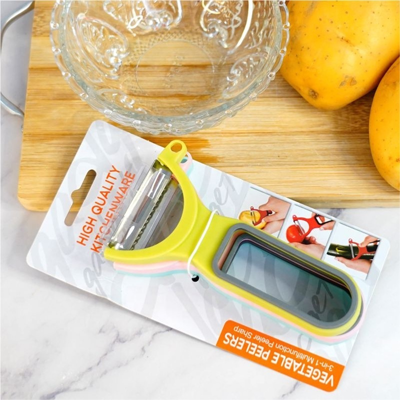 Kitchen Tools Gadgets Stainless Steel  3 in 1 Vegetable Peeler Set Sharp Vegetable And Fruit Peeler