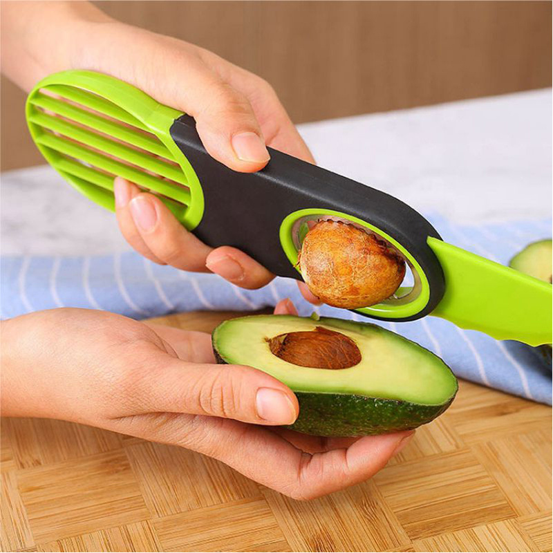 Hot Selling Kitchen Tools Multifunctional Fruit Avocado Cutter Knife Corer 3 In 1 Avocado Slicer